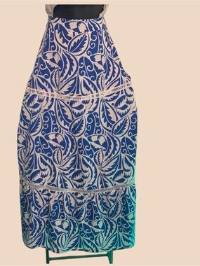 Blue and White Patterned Women's Skirt